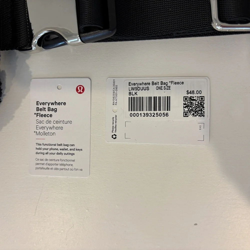Lululemon Everywhere Belt Bag Black Fleece - Picture 8 of 9